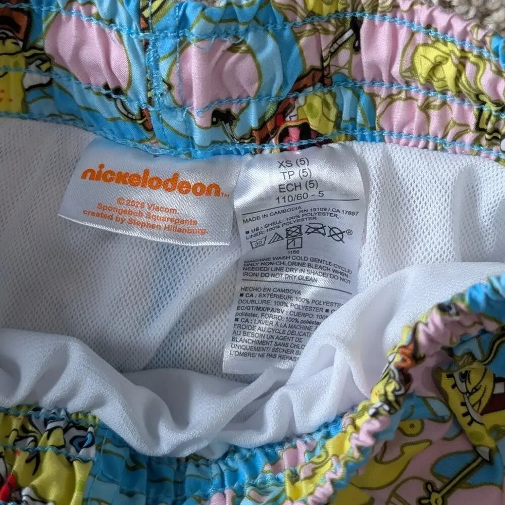 NWOT Nickelodeon Boys Spongebob Swim Trunks Size XS (5)